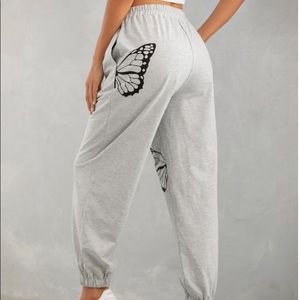 Shein butterfly sweatpants.